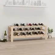 Solid Pine Wooden Wine Rack 109.5x30x42 cm - Freestanding Floor Cabinet with 30 Bottle Capacity, Robust Display Shelf for Home Bar