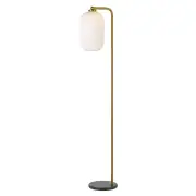 Lark Floor Lamp, Black Marble, Antique Gold