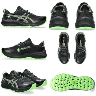 【asics 亞瑟士】GEL-TRABUCO 12 GTX 男款 越野 慢跑鞋 防水(1011B801-001-001 黑綠 黑 健行 GORE-TEX)