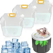 FOWSRHRG 3PCS Ice Bath Bags - 10L Cold Plunge Tub Accessories Large Capacity Ice Bath Freezer Bag Portable at Home for Athletes Ice Barrel Cold Therapy (Clear)