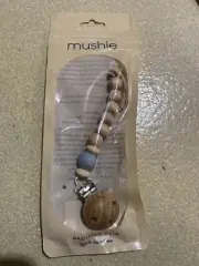 Mushie Pacifier Clip Wood Cleo Mauve Color 100% BPA Free Baby Binkie