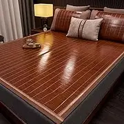 GUAWJRZDP Summer Cool Bamboo Mat for Bed, Foldable Double Sided Bamboo Mat for Bed, Bamboo Bed Mat Cooling Summer Sleeping Pad, Home Quick Cooling Textile Rattan Mat Suitable for Home(180x200cm/70.8x7