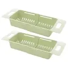 2PCS Extendable Drying Rack Colander Over the Sink Kitchen Strainer Baskets