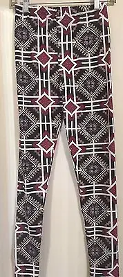 Women's Leggings Wine Multi Colored Print By New Mix Size:One Size