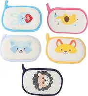 AUTSUPPL 5pcs Compact Baby Bath Sponge Baby Bath Towel Newborn Bath Washing Head Towel Mixed Style