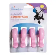 4pc Dreambaby Pink Strollerbuddy Clips Attachment Blanket Peg For Pram/Stroller