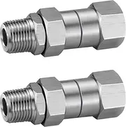 2 PACK Pressure Washer Swivel 3/8" NPT Stainless Steel, 360° Rotating Kink Free Hose Connector, 5000 PSI Pressure Washer Fittings (2 Pack Connector)