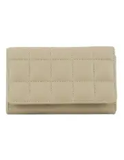[PIERRE CARDIN] Pleated Leather Tri-Fold Wallet in Cement