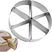 Cake Portion Maker | Pizza Cutter Tool - Stainless Steel Pizza Slicer for Bread Pie Dessert, 6-Grid Cheesecake Splitter