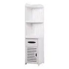 Waterproof Bathroom Toilet Side Corner Cabinet Shelf Stand Big Storage White #1