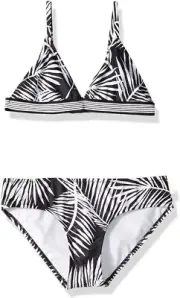Seafolly Girls' 236076 Bikini Set Swimwear Tahitian Skies Black/White Size 10
