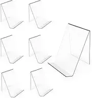 Paifeancodill 6Pcs Acrylic Book Display Stand Clear Easel with Ledge Tablet Holder for Displaying Books, Pictures, Notebooks, CDs, Artworks, etc