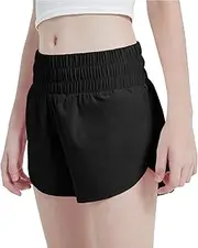 [Aurefin] Girls Quick Dry Athletic Shorts, Lightweight Running Shorts with Zip Pocket Workout Sports Shorts for Teen Kids