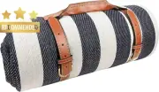 Picnic Blanket 79"x79" Waterproof Sandproof for 6-8 Adults with Straps