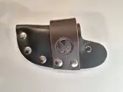 GENUINE LEATHER QUICK-DRAW SHEATH for BUCK 112 FOLDING KNIFE - BLACK and BROWN