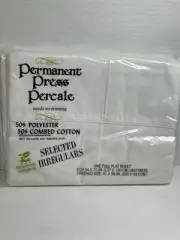NEW VTG WestPoint Pepperell Permanent Press Percale Solid White Full Flat Sheet