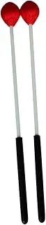 CATIEBYE 1Pair Medium Yarn Marimba Mallets with Beech Handle for Beginner Players Durable Design Red for Superior Sound