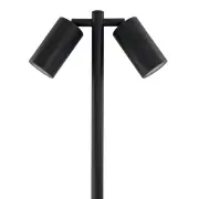 CLA LIGHTING Garden Double Spiked Pole Light - 12V MR16 - Matte Black
