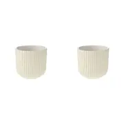 2PK Linen House Vincent Stoneware Planter Plant Pot 17cm Home/Garden Decor Ivory