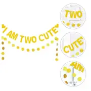 2 Pcs Bunting Decorations Wafer String Flag Novel and Beautiful Photo Backdrop