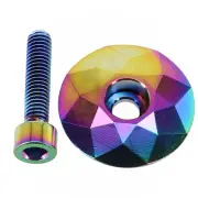 Bike Top Cap with Screw PVD Coating for Lasting Color Fits For 28 6mm Headsets