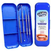 Dental Duty 4-pc Oral Care Kit Calculus+Plaque Remover/Mirror Dental Tool Set