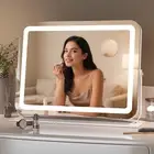 Makeup Vanity Mirror with Lights, 15" L X 13" W LED Tabletop Make up Mirror for