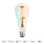 Tuya Wifi Smart ST64 Edison LED Light Bulbs 16 Million RGB Color Changing 2700K-