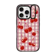 iPhone 16 Pro Impact Ring Stand Case MagSafe Compatible Cherry Gingham
