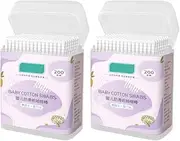 FOMIYES 2 Boxes cotton swab Buds Swabs for Kids Double-headed Swabs Cotton Baby Swab Baby Swabs Cosmetic swabs white ear child