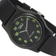 Q&Q Men's Watch Black Green Silicone Plastic Sport Men's