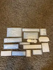 15 All White Stickers! Marmot Yeti Black Diamond Petzl Smith Optics