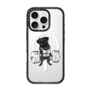 iPhone 16 Pro Impact Case MagSafe Compatible Black Pug Lift