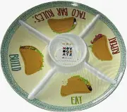 NOVOGRATZ TACO Chip & Dip Melamine Serving Platter TACO BAR RULES 15.25"Diameter