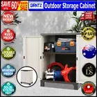 Outdoor Storage Cabinet Garden Sheds Lockable Cupboard Half Garage Adjustable