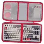 Hard Travel White Case and Red Zipper Case for 8BitDo Retro 87 Keys Keyboard
