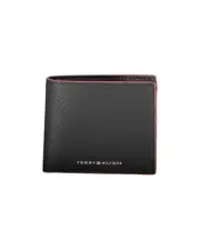 Tommy Hilfiger Leather Bifold Wallet Men Black Wallets & Pouches