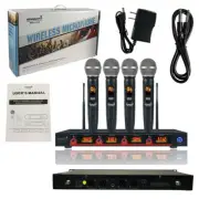 4CH Audio Wireless Microphone System 4 Channel UHF Handheld Church Audio KTV Mic