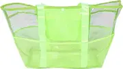 [Kisangel] Mesh Beach Bag for Women Capacity Travel Tote with Multiple Pockets Quick Drying Sandproof Design for Family Outings and Pool Accessories Material