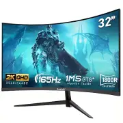 32 Inch Curved Gaming Monitor QHD (2560*1440) 2K 165Hz Computer Screen Frameless