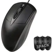 3 Pack Mouse pad Black Small Thin Simple Plain Travel Mousepad for USB or Wir...