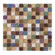 10SF Brown Mother Of Pearl Sell Iridescent Glass Mosaic Tile Kitchen Backsplash