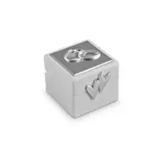 Wedding Ring Box Engagement/Proposal Jewelry Holder Organiser Gift Silver 8cm