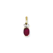 14k Two-Tone Gold Real Diamond u0026 Ruby Pendant