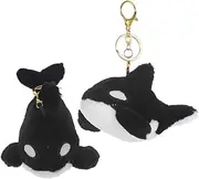 ERINGOGO 2pcs Adorable Orca Plush Keychain Set Soft Ocean Animal Accessories for Keys Cute Whale Keychain Plush Pendant for Bags Phones Ocean Themed Stuffed Animal