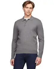 [Tommy Hilfiger] Polo Collar Jumper with Cashmere in Grey