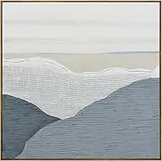 100X100cm Whispering Peaks of Tranquility Dark Wood Framed Hand Painted Canvas Wall Art