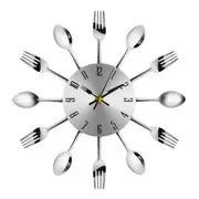 Novel Stainless Steel Knife Fork Spoon Analog Wall Clock Home Decoration