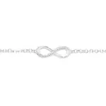 9ct White Gold Diamond Infinity Bar & Belcher Link Bracelet