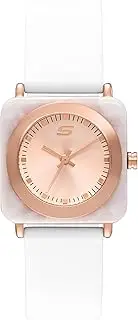[Skechers] Women's Calabar Three-Hand White Silicone Watch, White